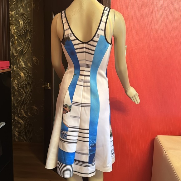 Clover Canyon printed fit and flare scuba knee dress S - Picture 10 of 14